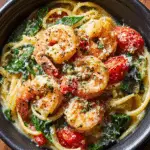 Tomato Spinach Shrimp Pasta