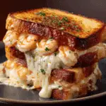 Cheesy Garlic Bread Shrimp Grilled Cheese