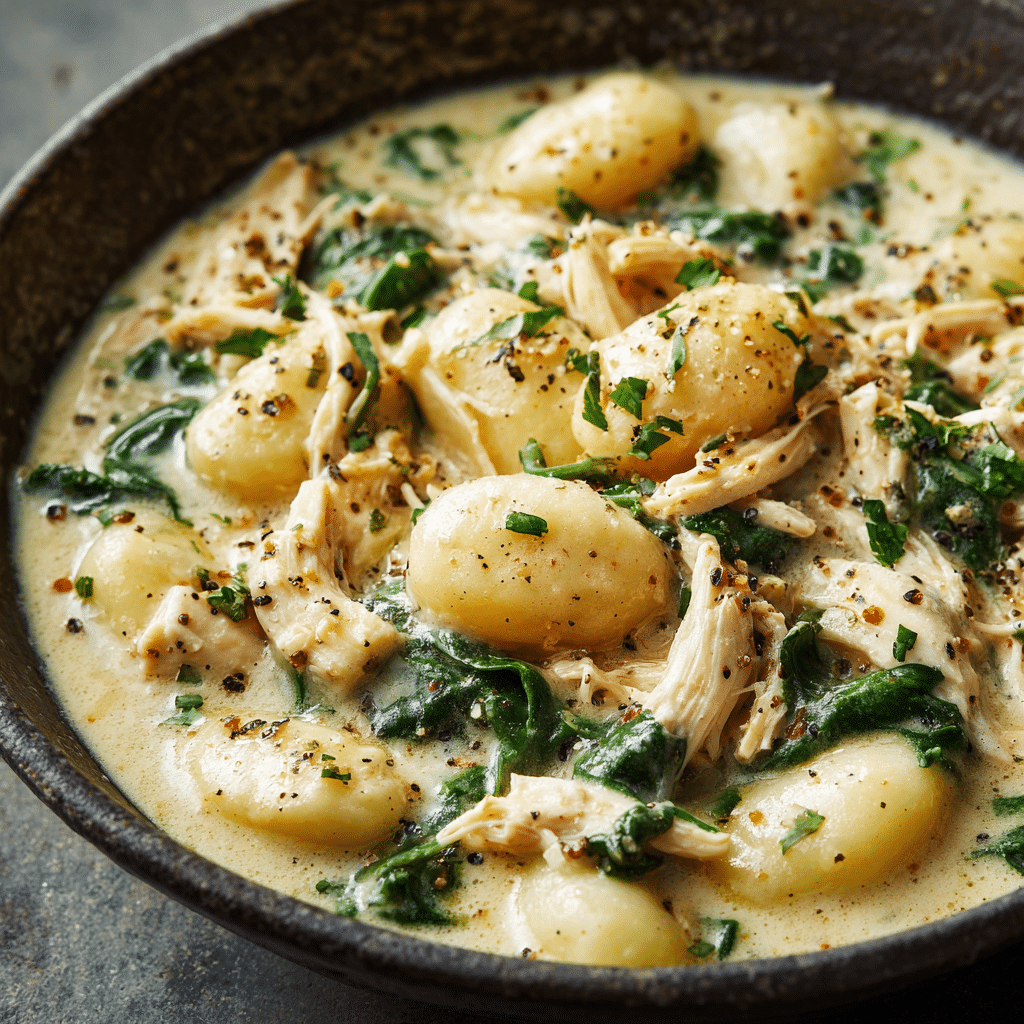 Creamy Garlic Chicken Gnocchi Soup