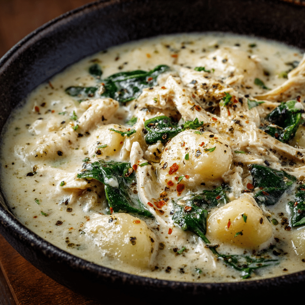 Creamy Garlic Chicken Gnocchi Soup