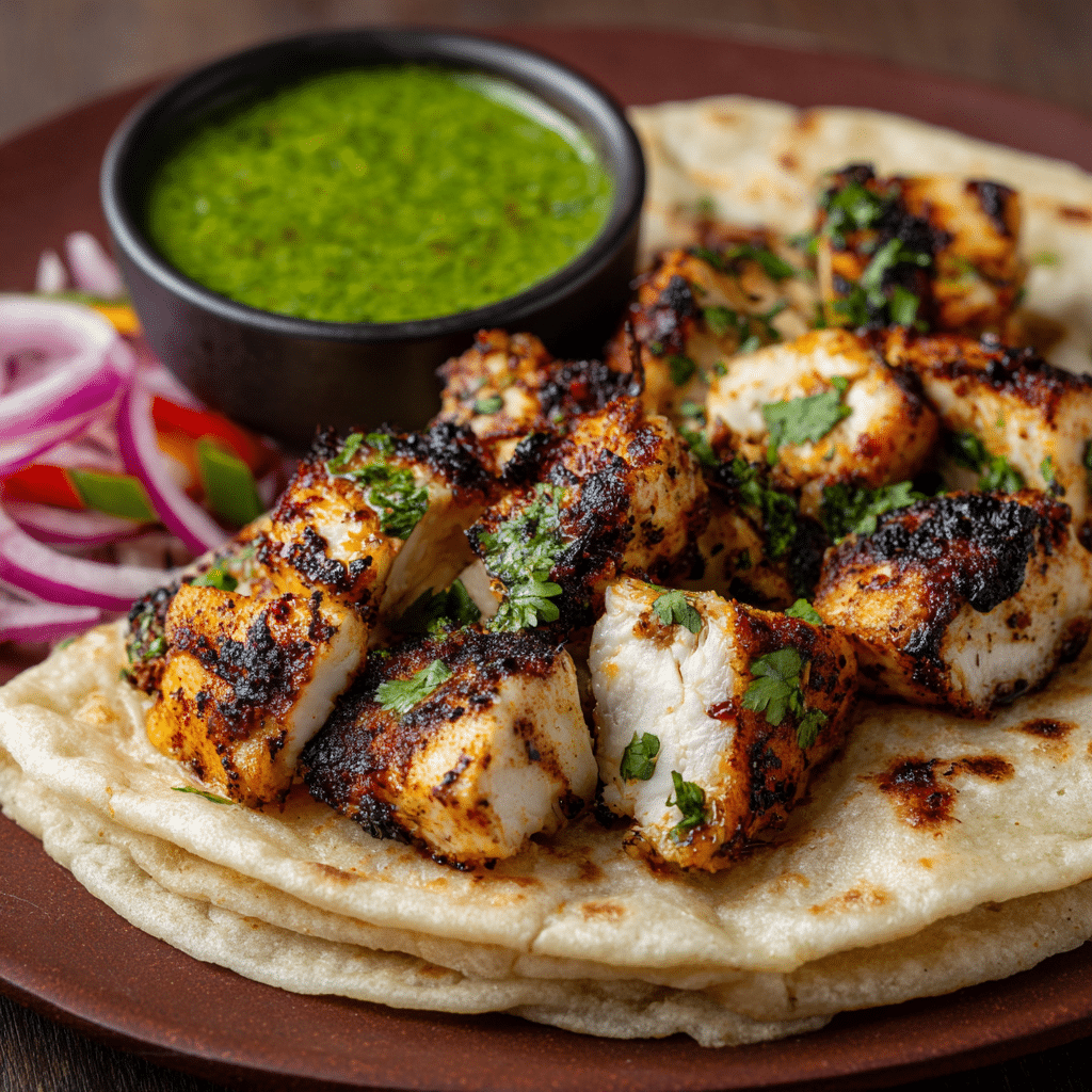 Charred Chile Marinated Grilled Chicken Tacos