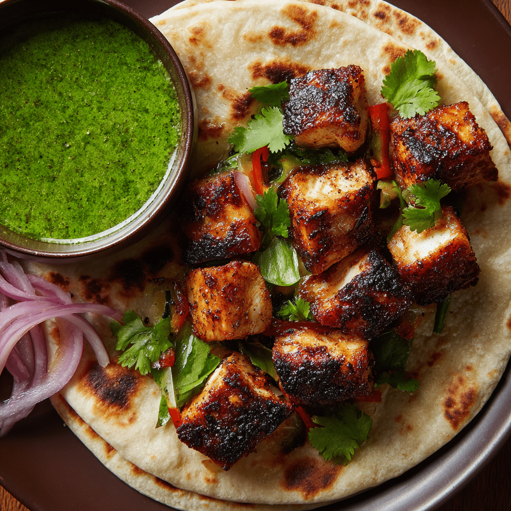 Charred Chile Marinated Grilled Chicken Tacos