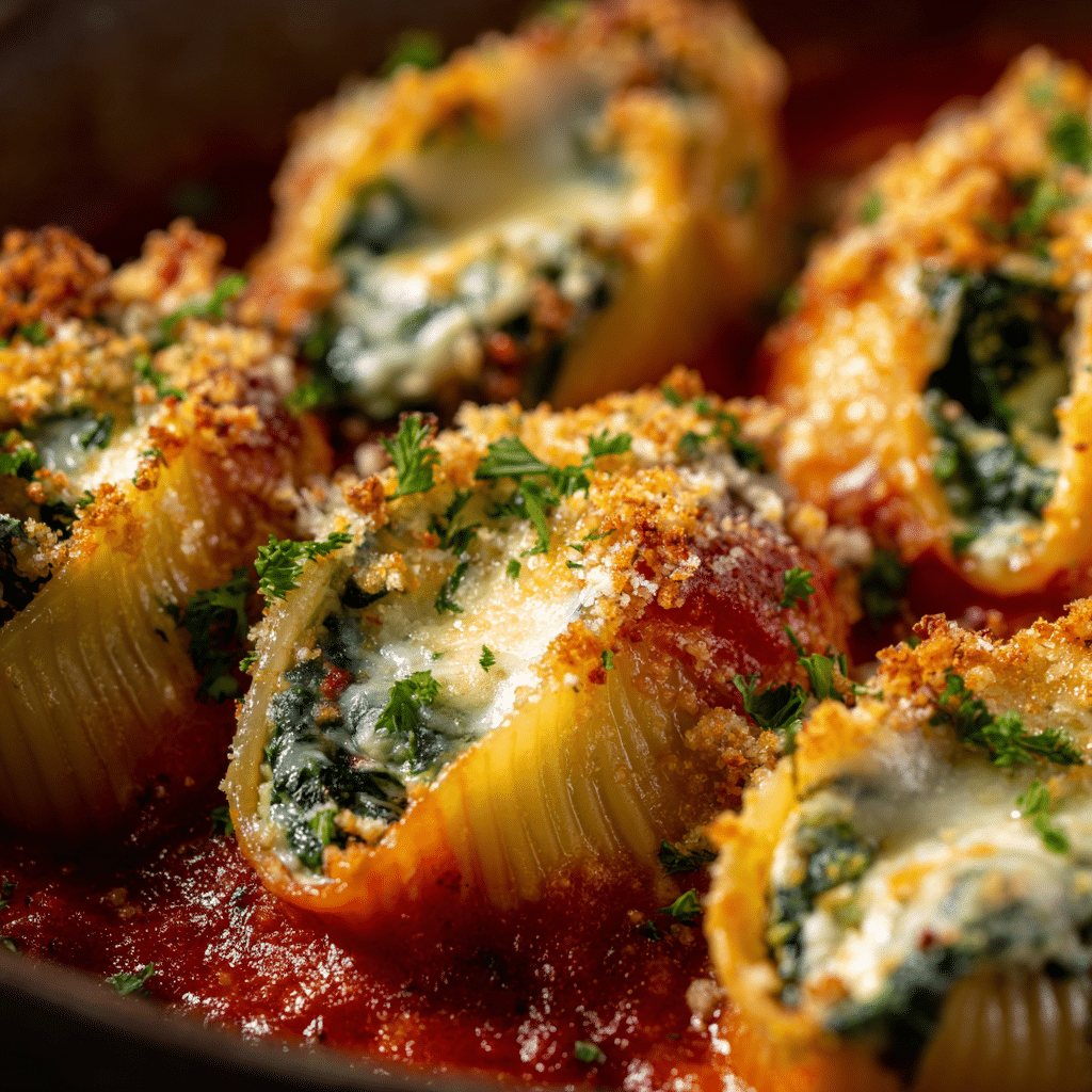 Shrimp and Spinach Stuffed Pasta Rolls with Roasted Red Pepper Cream