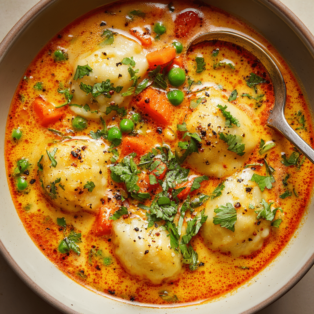 Coconut Curry Soup with Dumplings