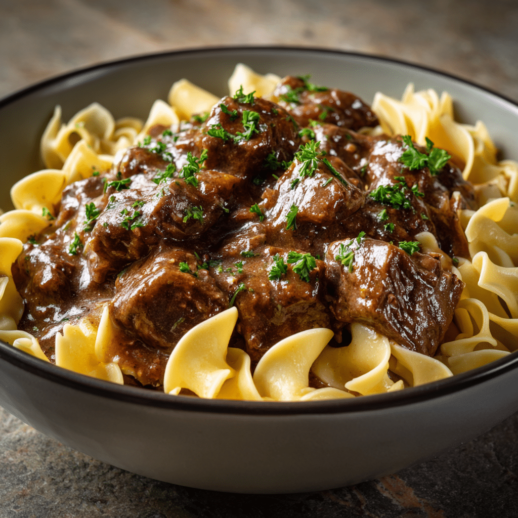 Beef Stroganoff with Egg Noodles