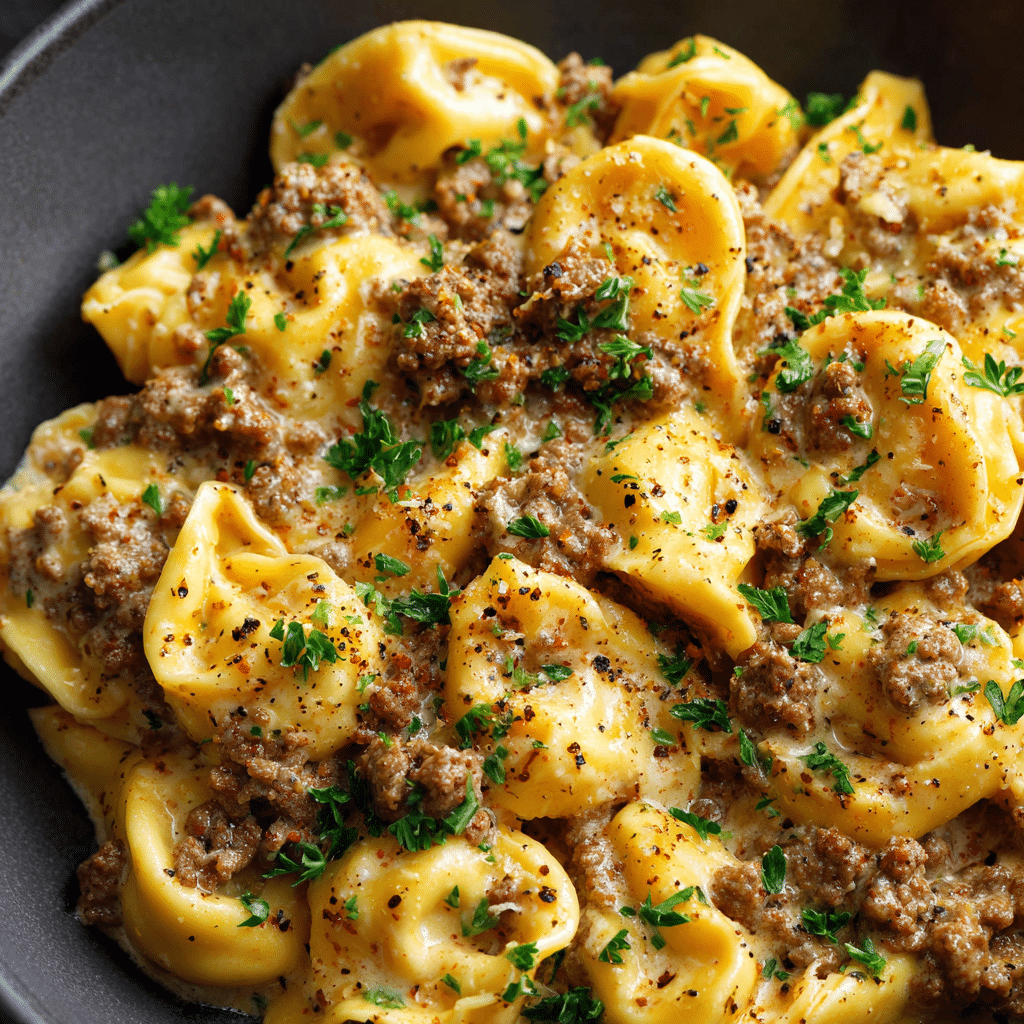 Cheesesteak Tortellini in Rich Provolone Sauce