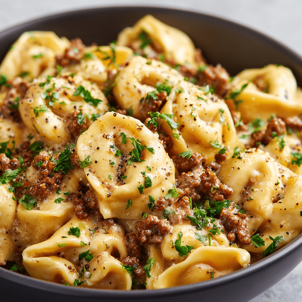 Cheesesteak Tortellini in Rich Provolone Sauce