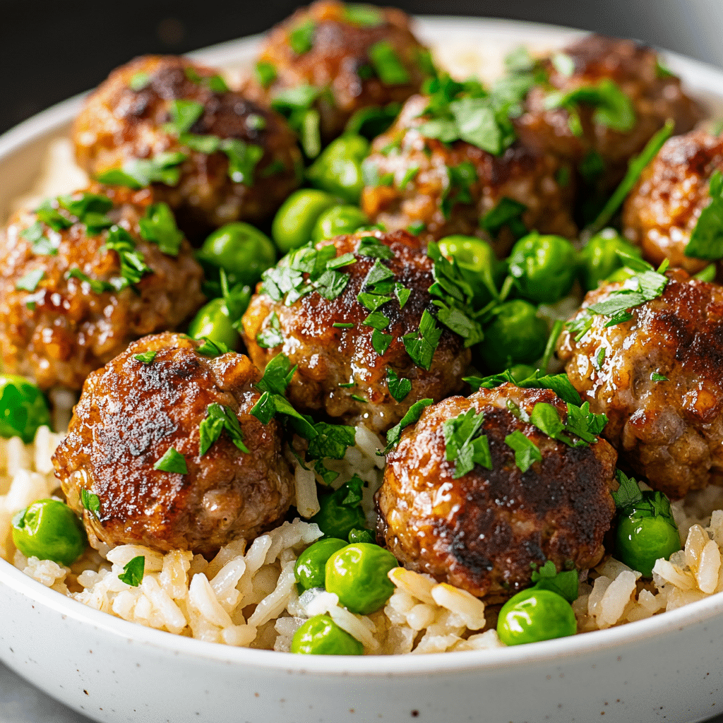 Meatballs and Rice Recipe (One Skillet)