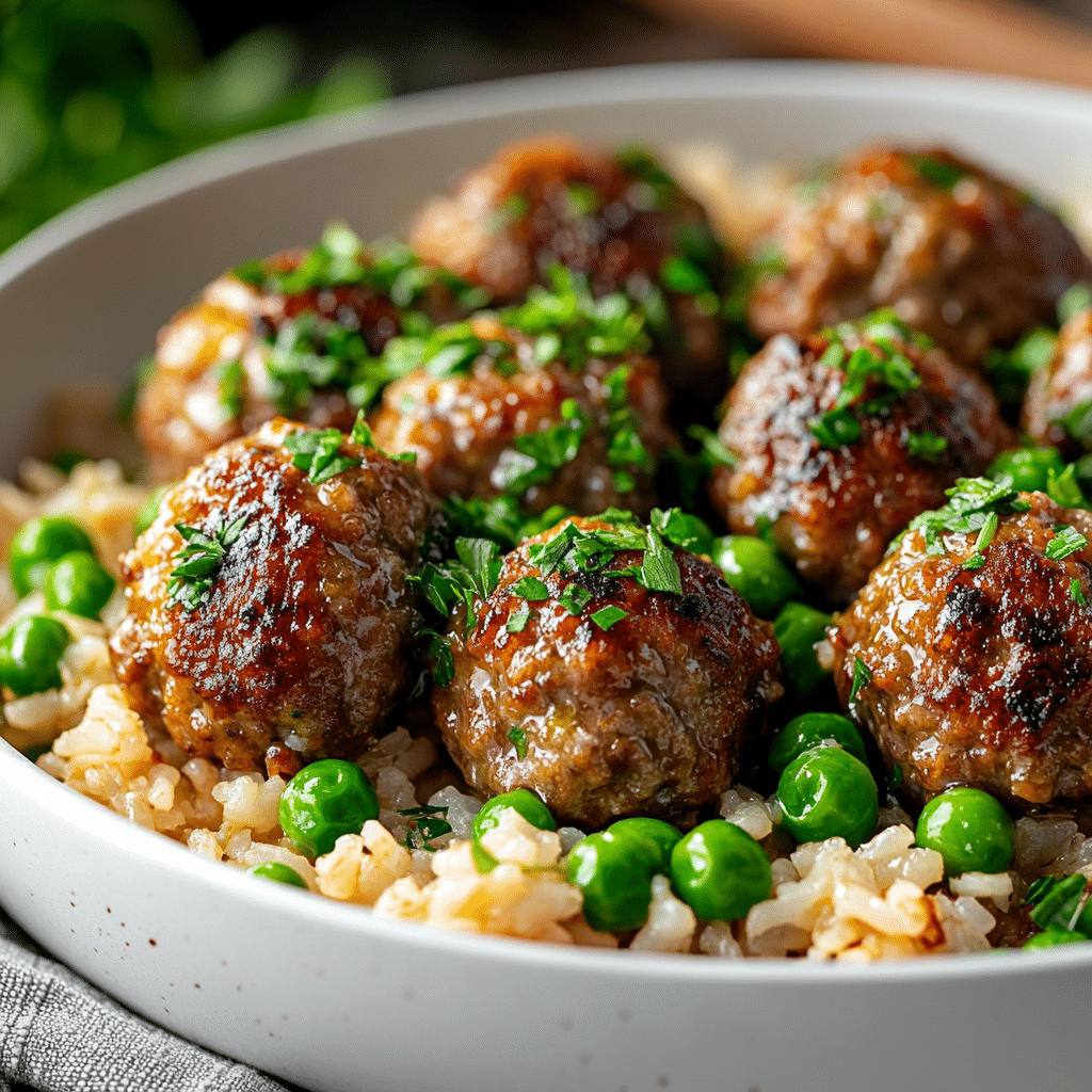 Meatballs and Rice Recipe (One Skillet)