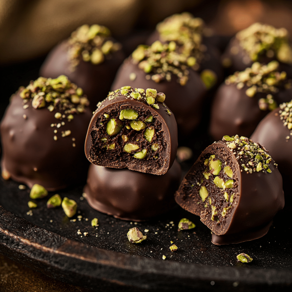 Dubai Chocolate Balls with Pistachio Kunefe Filling