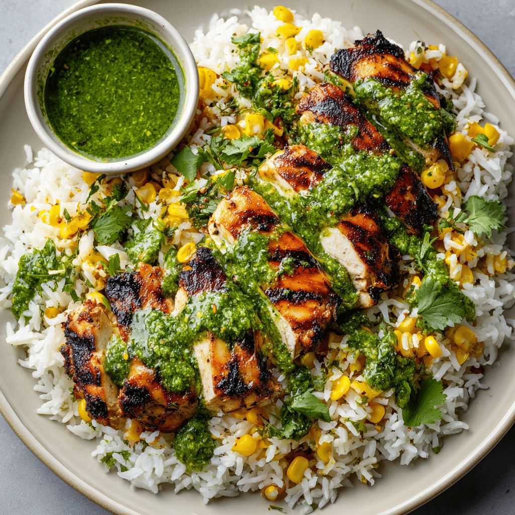 Peruvian Chicken & Rice with Green Sauce