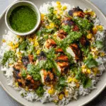 Peruvian Chicken & Rice with Green Sauce