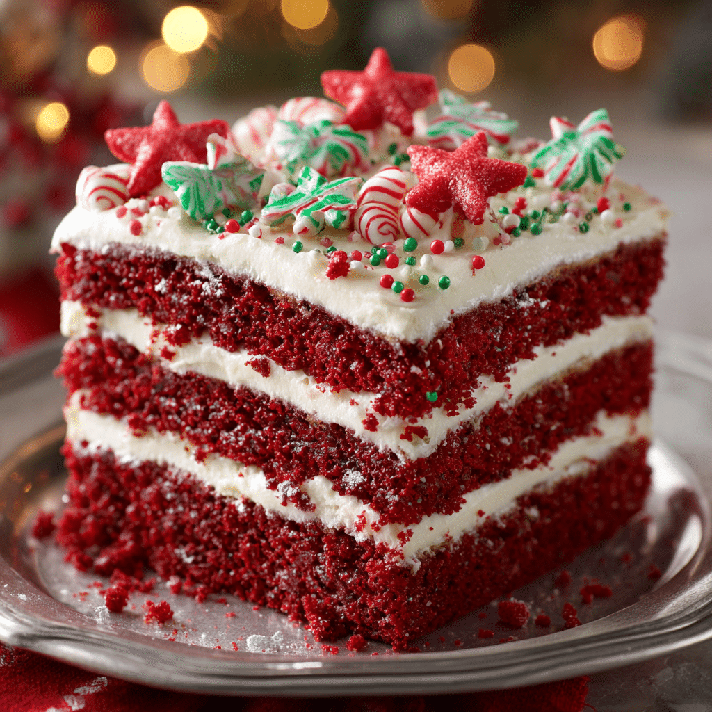 Christmas Red Velvet Poke Cake