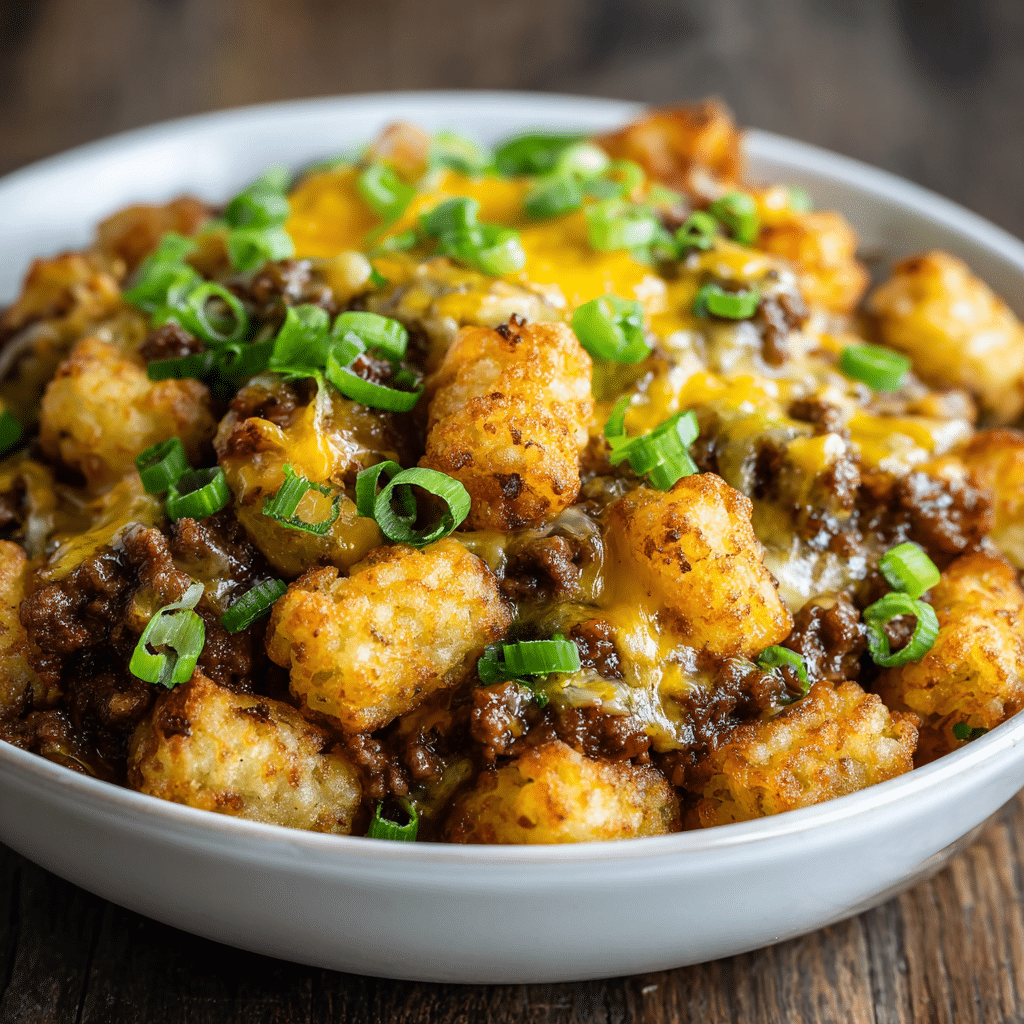 BBQ Beef Tater Tot Casserole