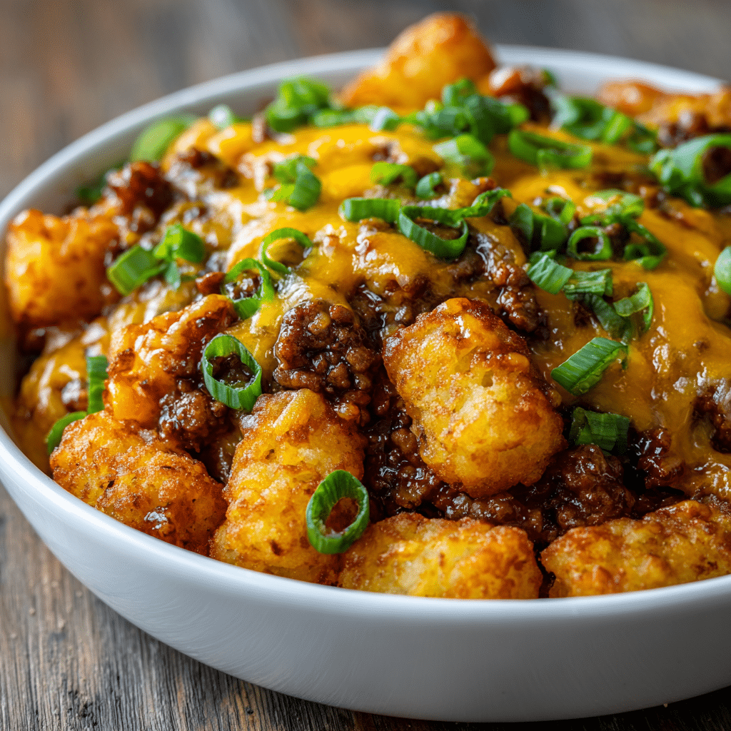 BBQ Beef Tater Tot Casserole