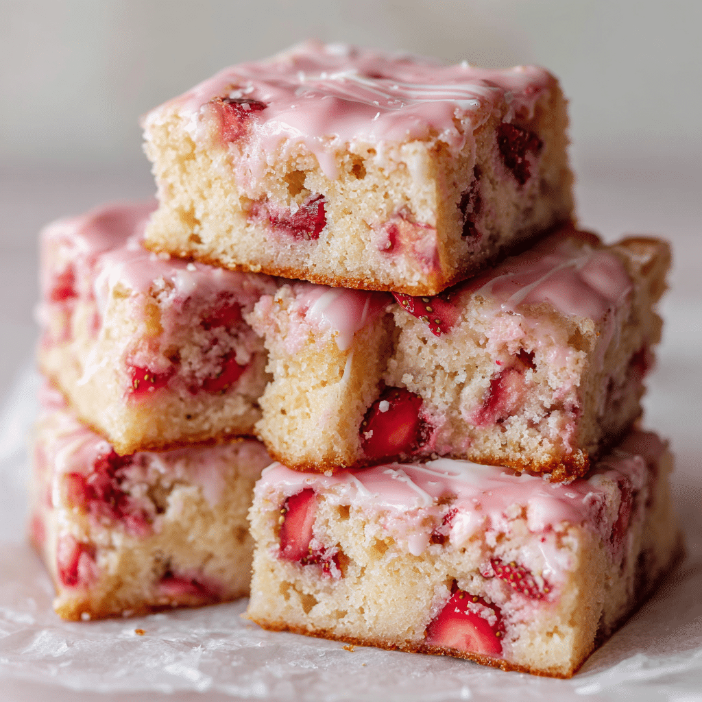 Strawberry Lemon Blondies