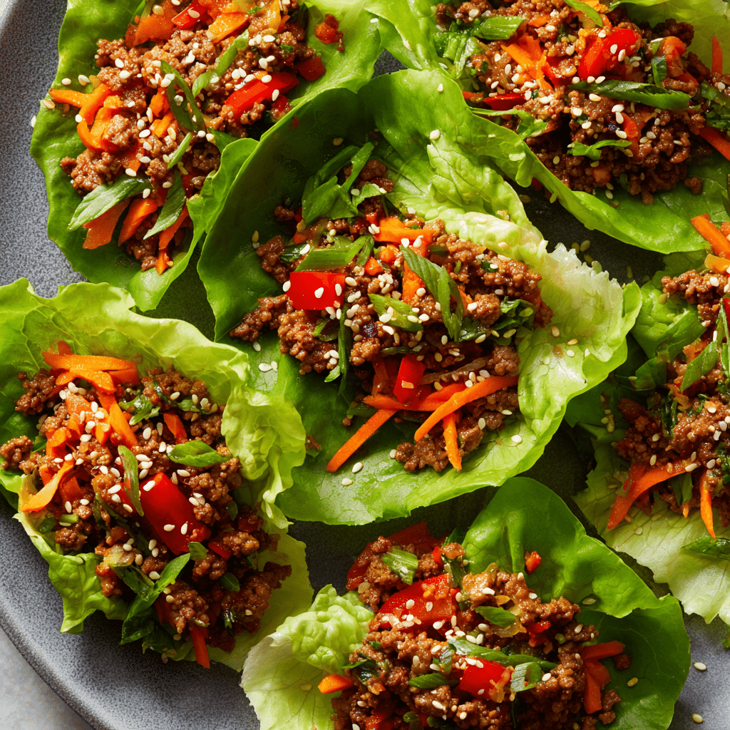 Asian-Style Ground Beef Lettuce Wraps