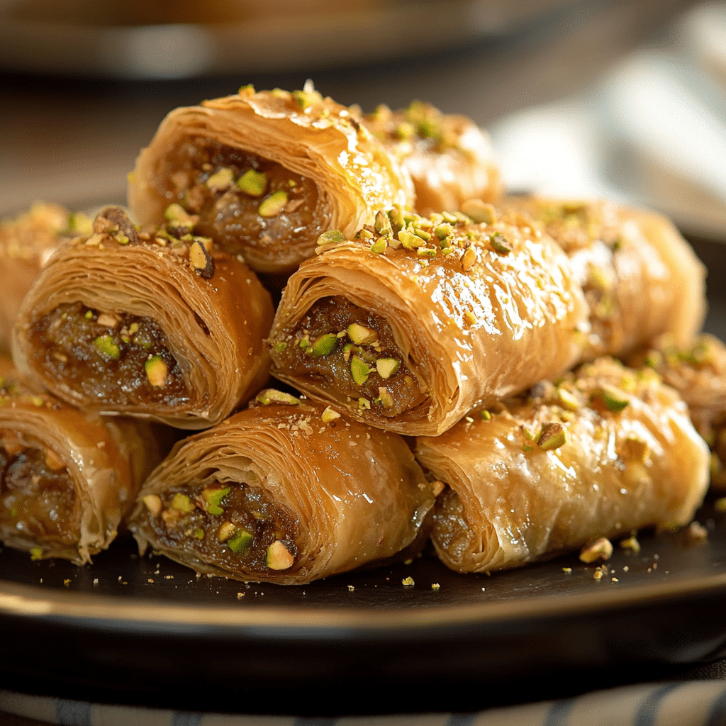 Baklava Rolls Recipe Easy (Homemade Greek Saragli)