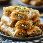 Baklava Rolls Recipe Easy (Homemade Greek Saragli)