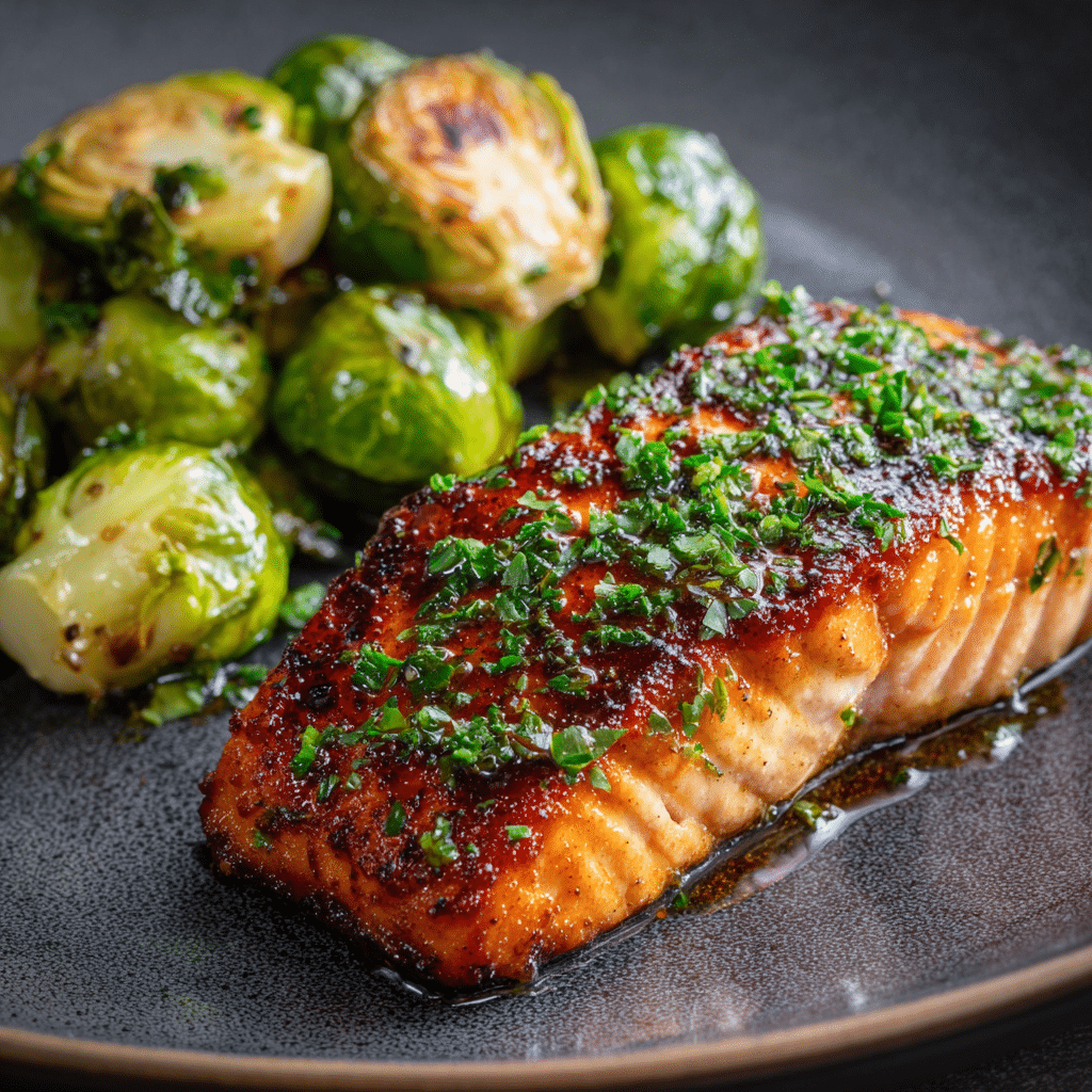Honey Garlic Salmon and Brussels Sprouts (35-Minutes)