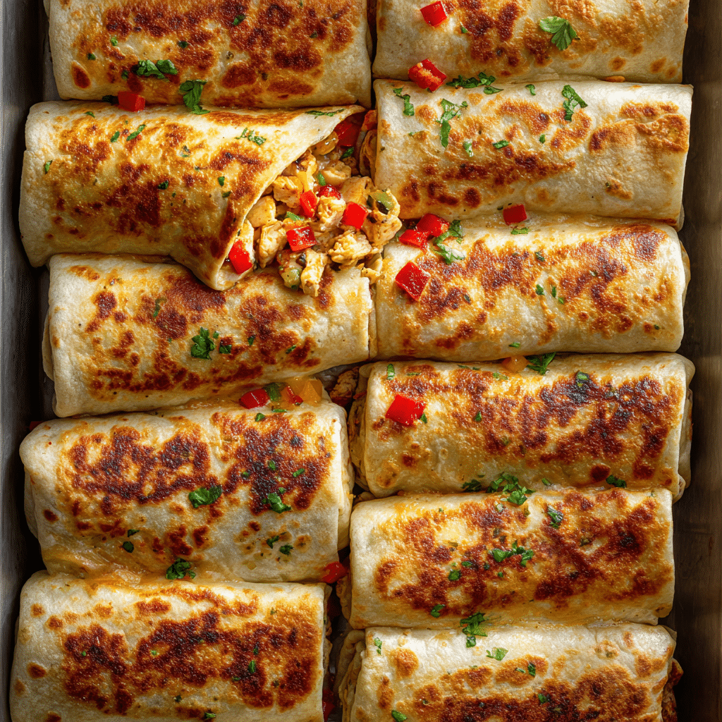 Sheet Pan Baked Chicken Chimichangas (Crispy & Flavorful!)