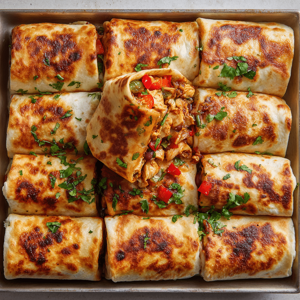 Sheet Pan Baked Chicken Chimichangas (Crispy & Flavorful!)
