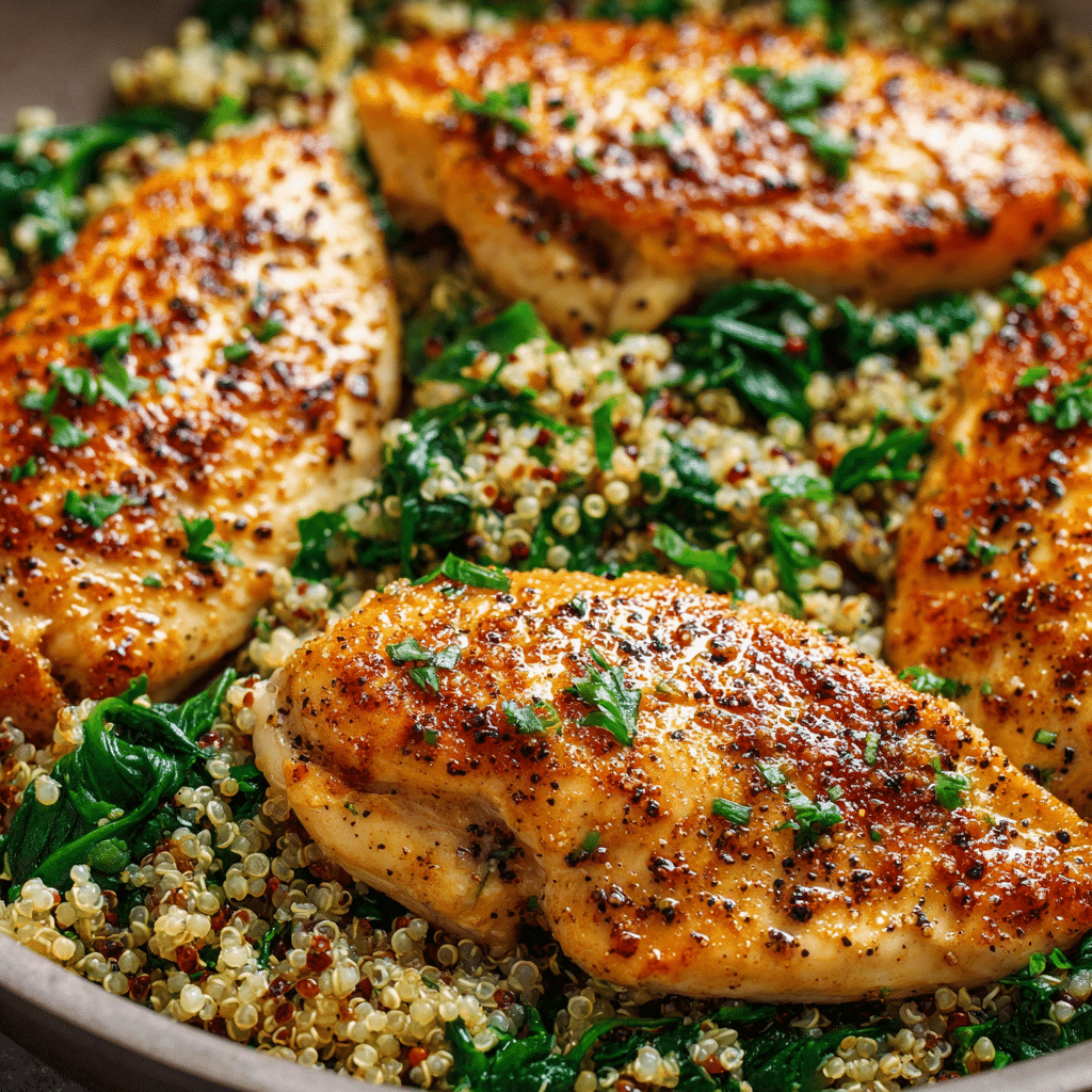 One Pot Garlic Butter Chicken and Quinoa
