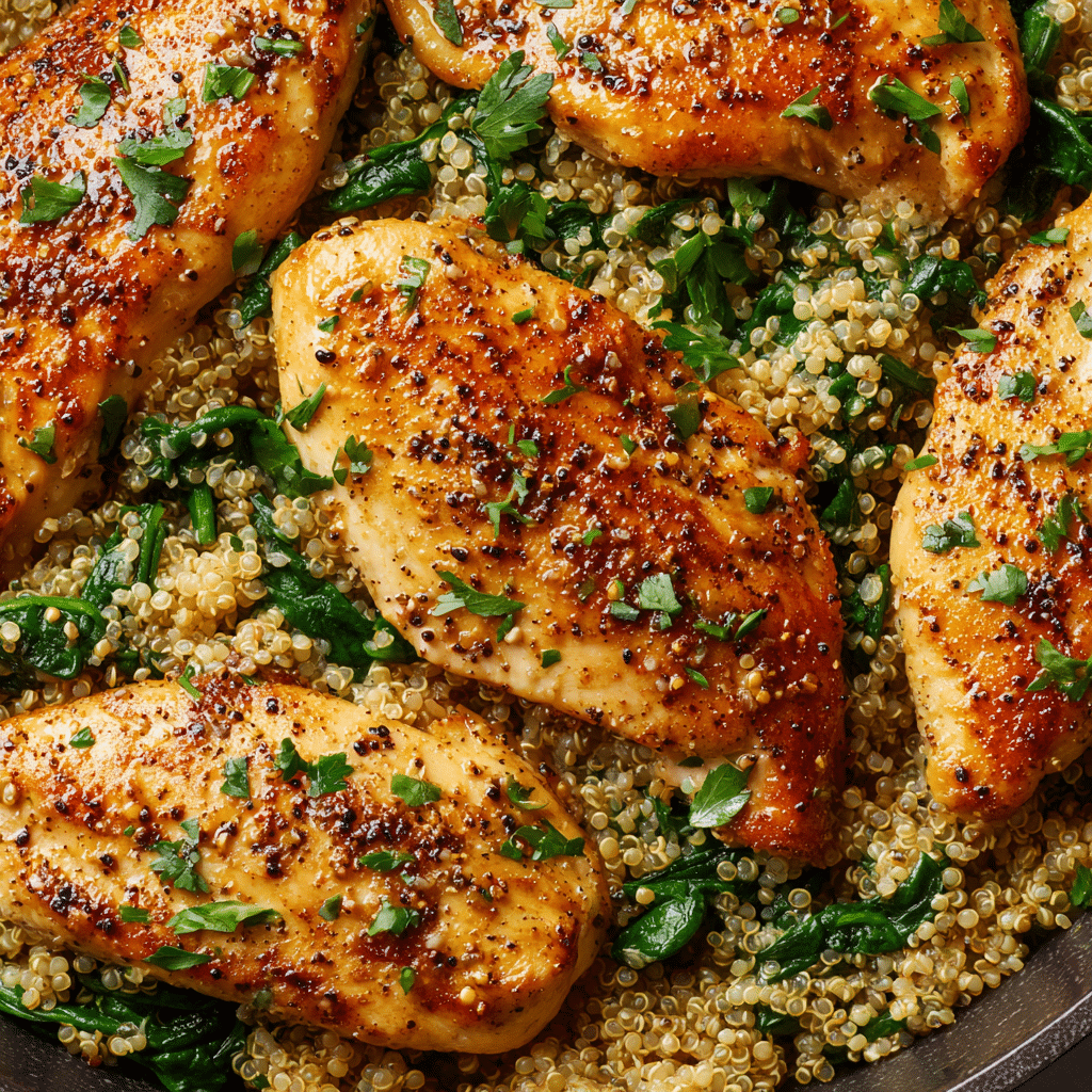 One Pot Garlic Butter Chicken and Quinoa