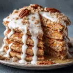 Fluffy Carrot Cake Pancakes with Cream Cheese Drizzle