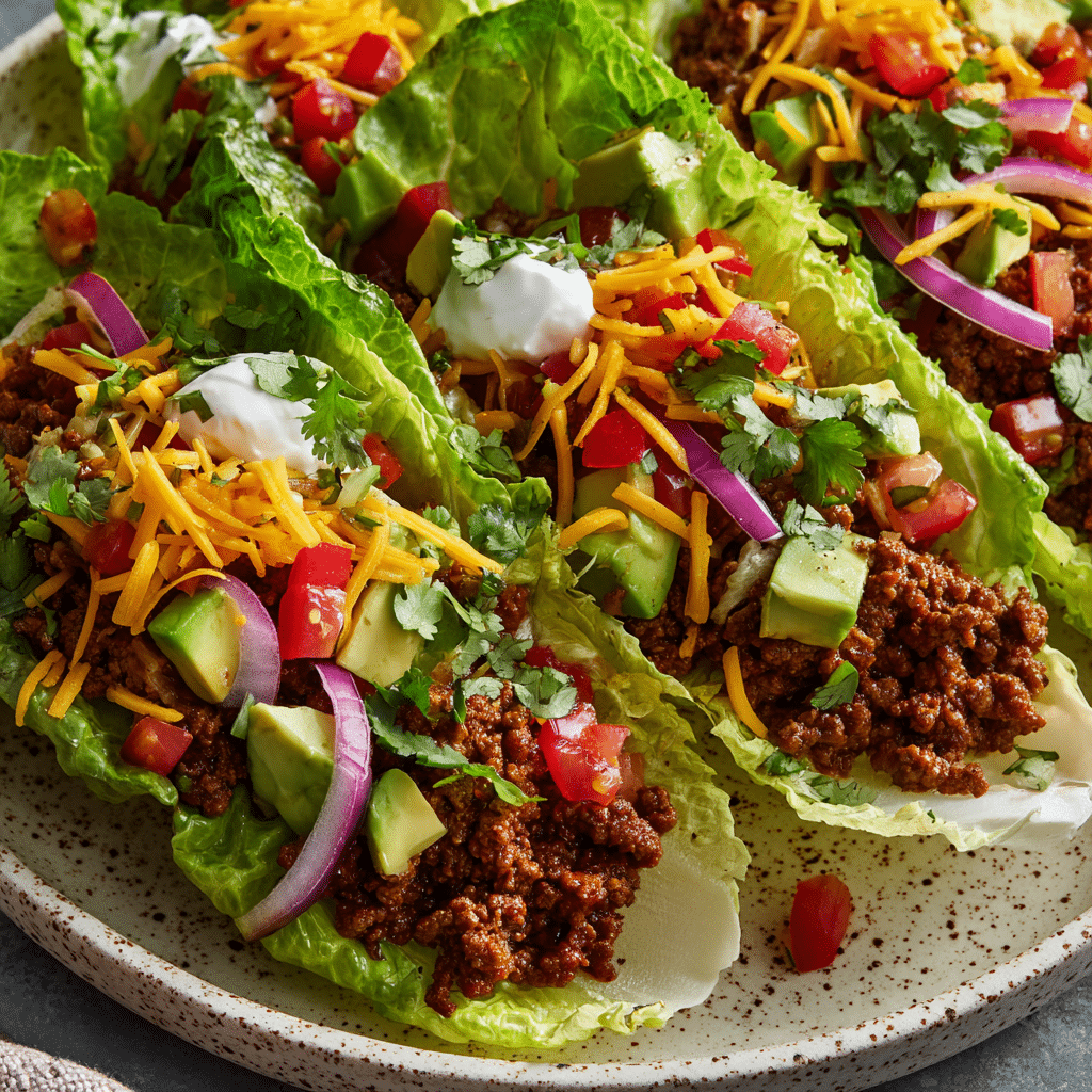 Mexican Ground Beef Lettuce Wraps
