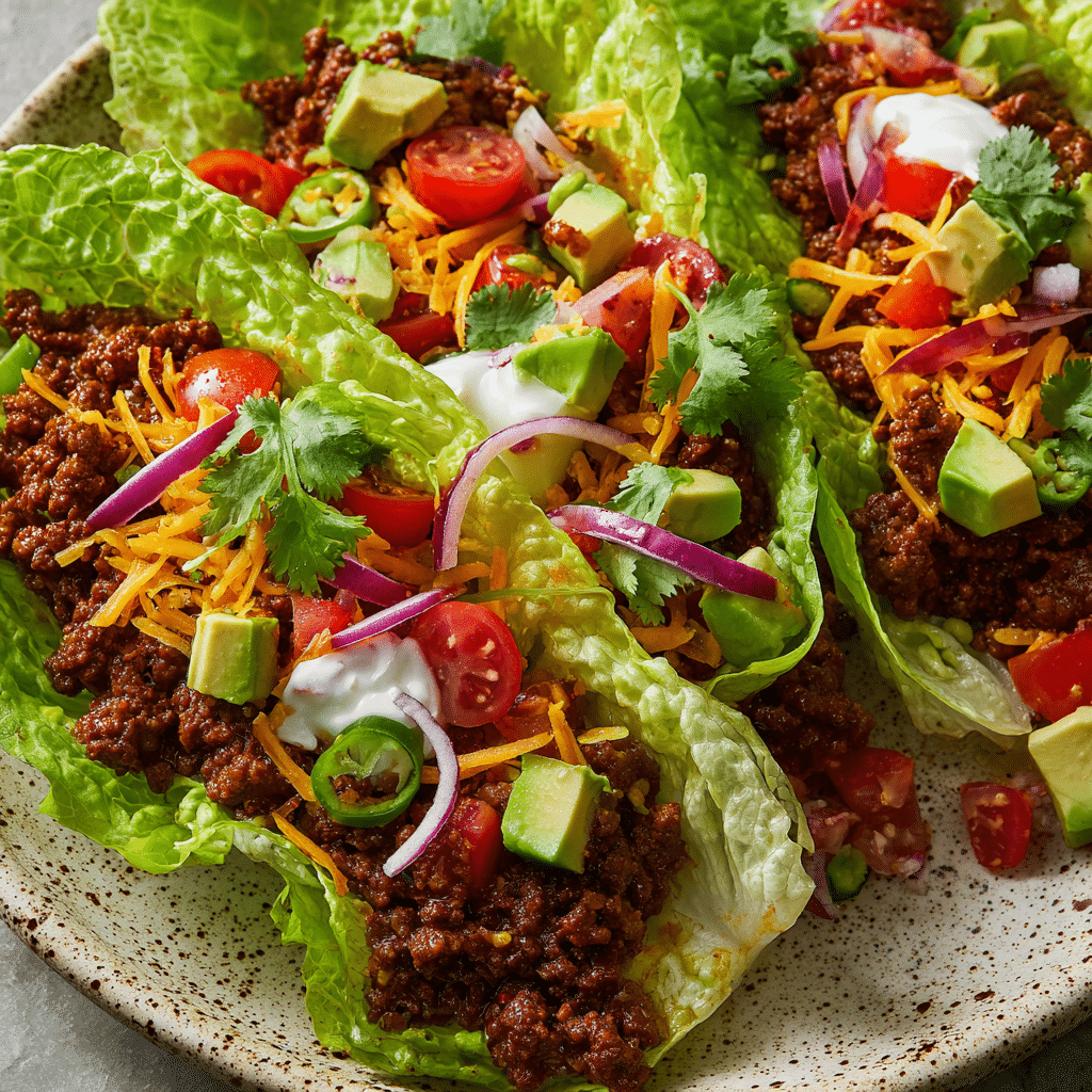 Mexican Ground Beef Lettuce Wraps