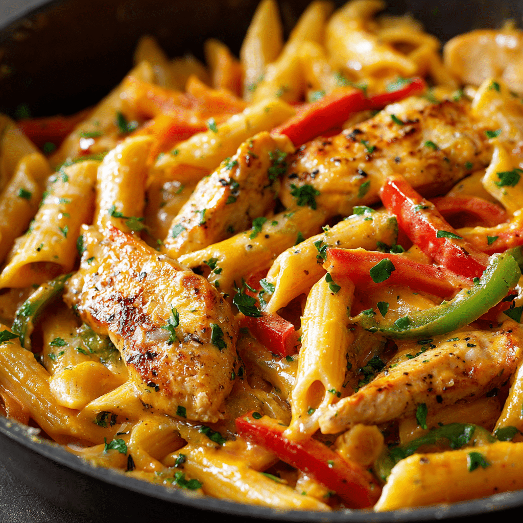 Creamy Chicken Fajita Pasta (30-Minutes)