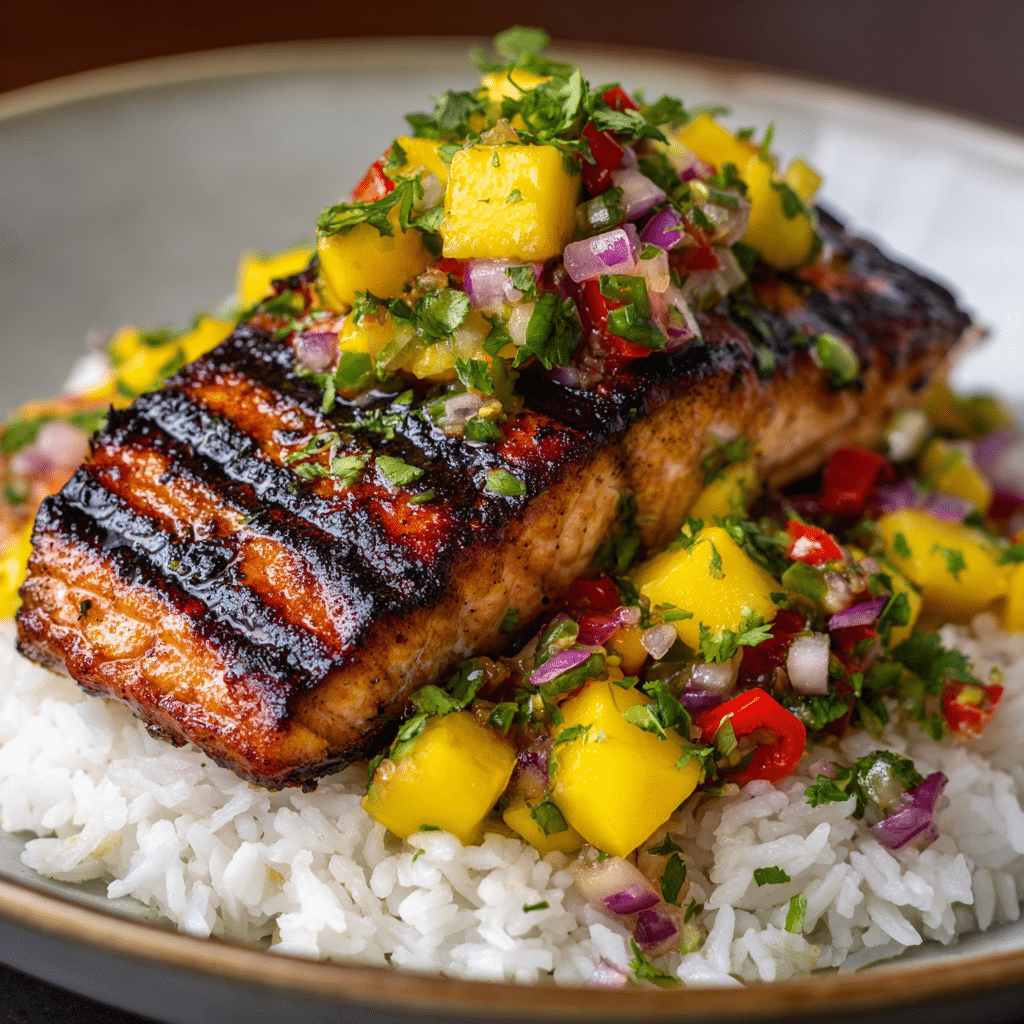 Healthy Grilled Salmon with Mango Salsa