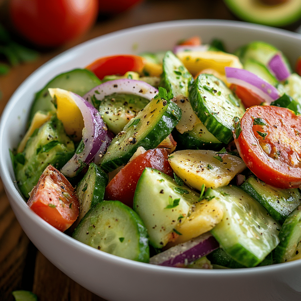 Cucumber Tomato Avocado Salad