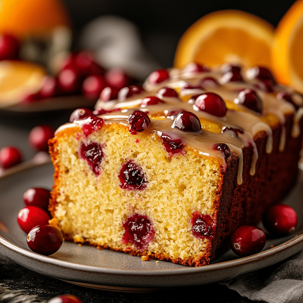 Cranberry Bread with Orange Glaze