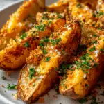 Crispy Air Fryer Cheesy Potato Wedges Recipe