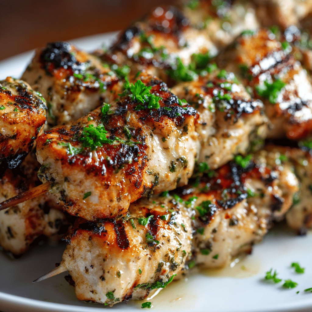 Easy Greek Marinated Chicken Kabobs