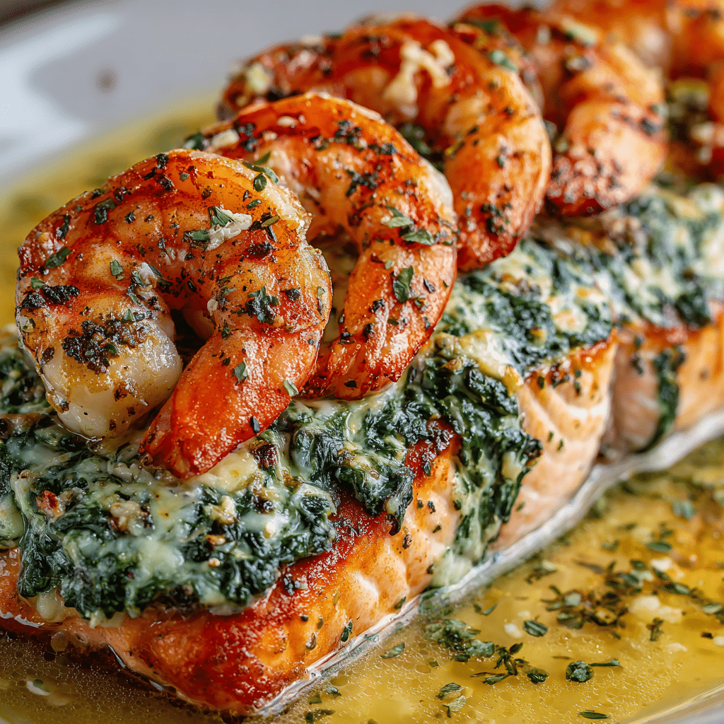 Crab and Shrimp Stuffed Salmon
