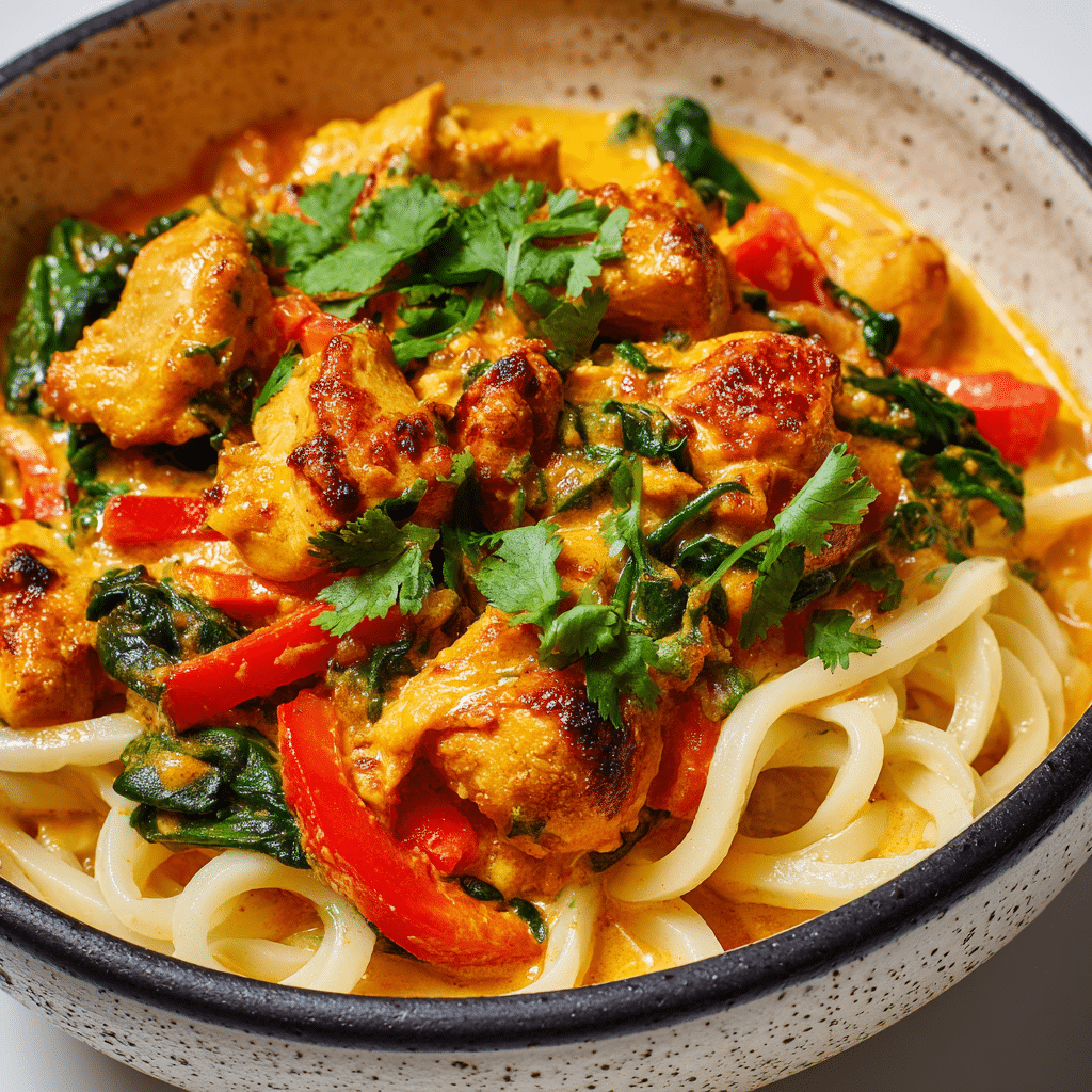 Coconut Curry Chicken with Rice Noodles
