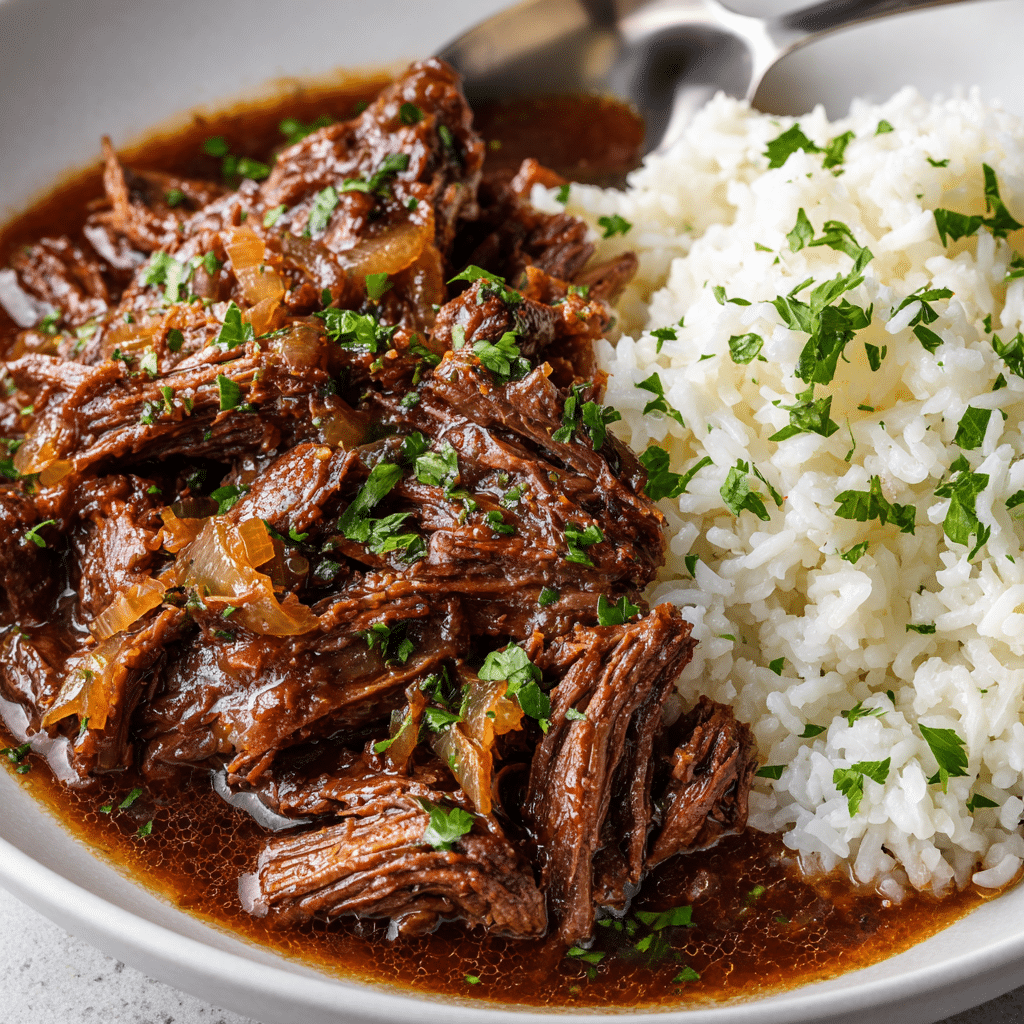 Smothered Steak and Rice