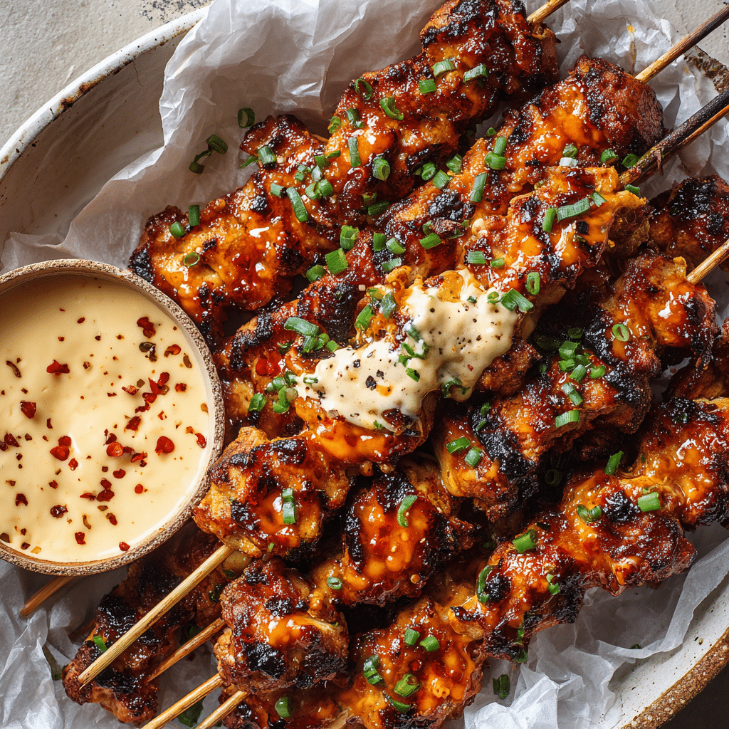 Bang Bang Chicken Skewers