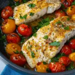 Pan-Seared Cod in White Wine Tomato Sauce