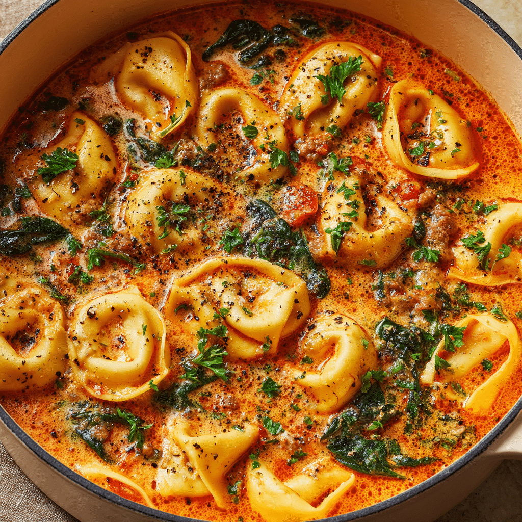 Creamy Sausage Tortellini Soup