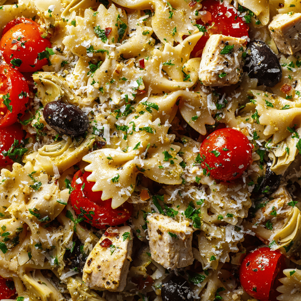 Greek Feta Chicken Pasta Salad