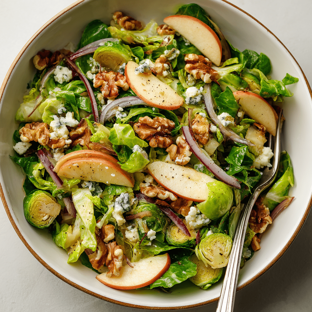 Brussels Sprouts Salad with Apple and Walnuts