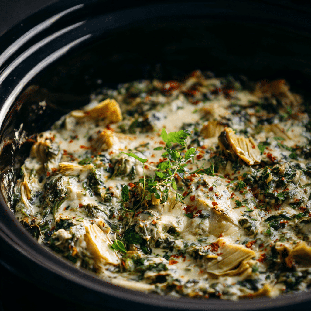 Slow Cooker Spinach Artichoke Dip
