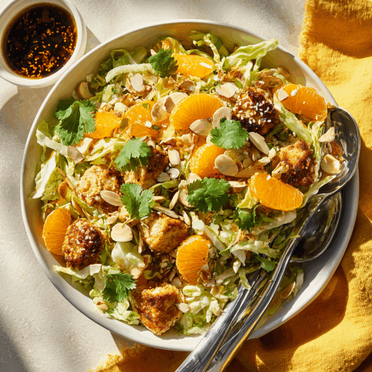 Crispy Coconut Chicken Salad with Sesame Vinaigrette