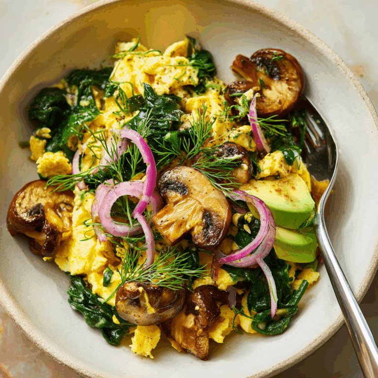 Spinach Mushroom Egg Scramble