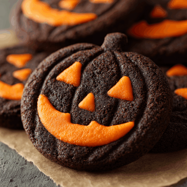 Jack-o’-Lantern Chocolate Sugar Cookies