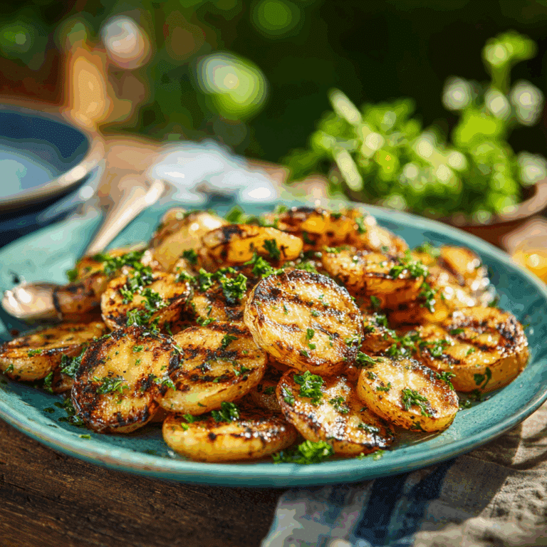 Grilled Baby Potatoes with Dijon Mustard & Herbs